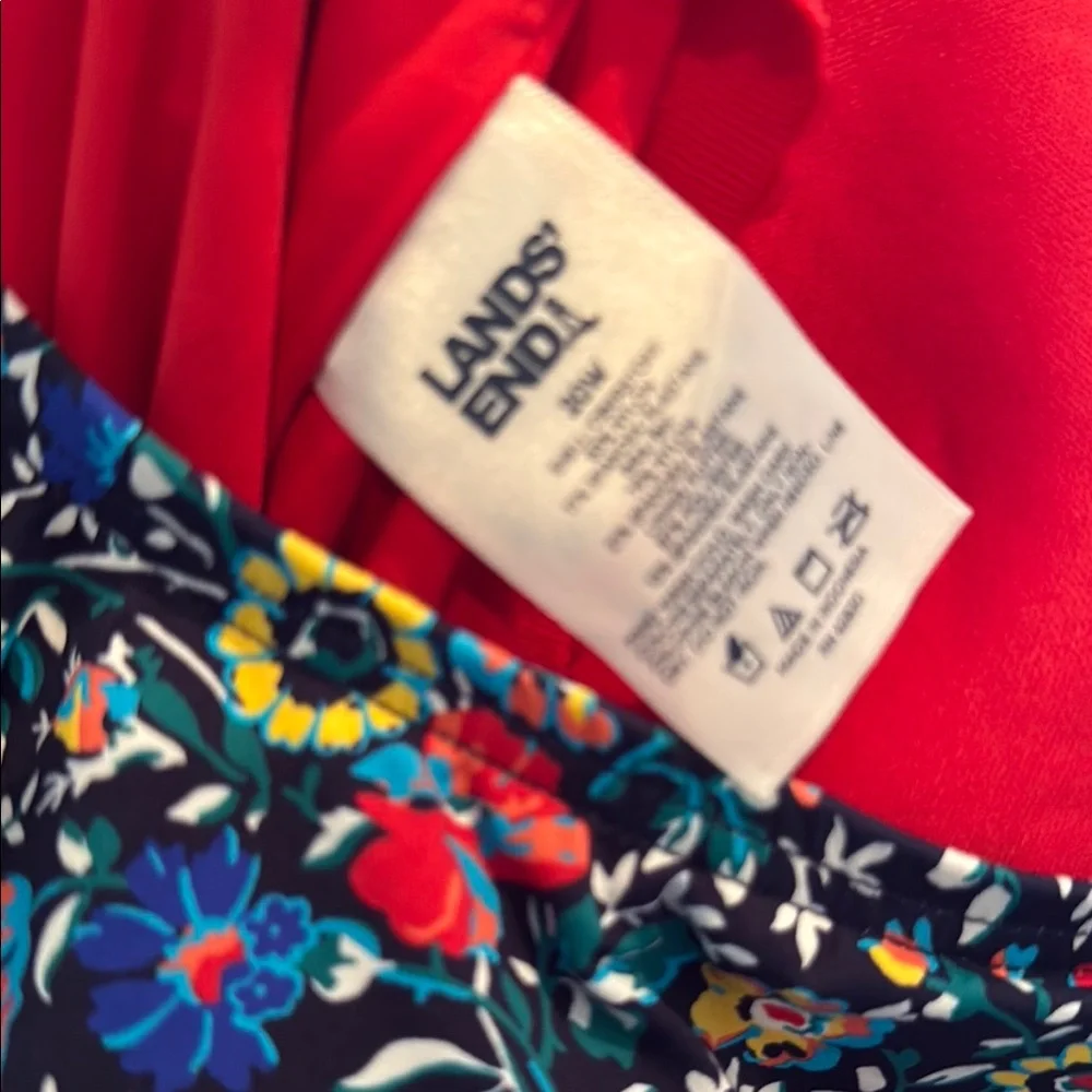 Lands' End Floral One Piece Swimsuit - Multicolor and Red - Picture 3 of 5